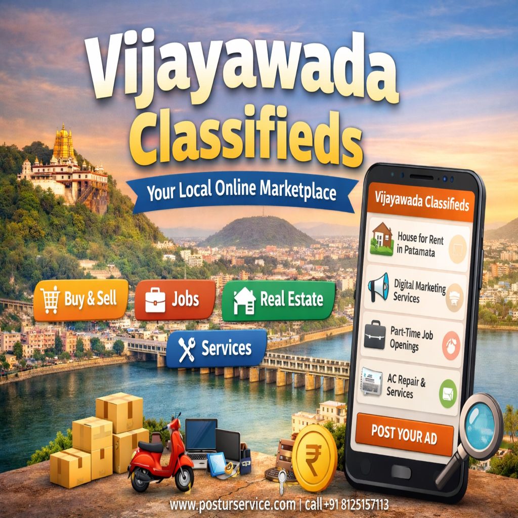 Vijayawada classifieds, Vijayawada classifieds online marketplace, local services, and business listings in Vijayawada. Post free ads in Vijayawada classifieds.