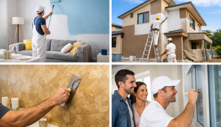 Professional home painting services in Vijayawada, Interior wall painting for modern Vijayawada homes,