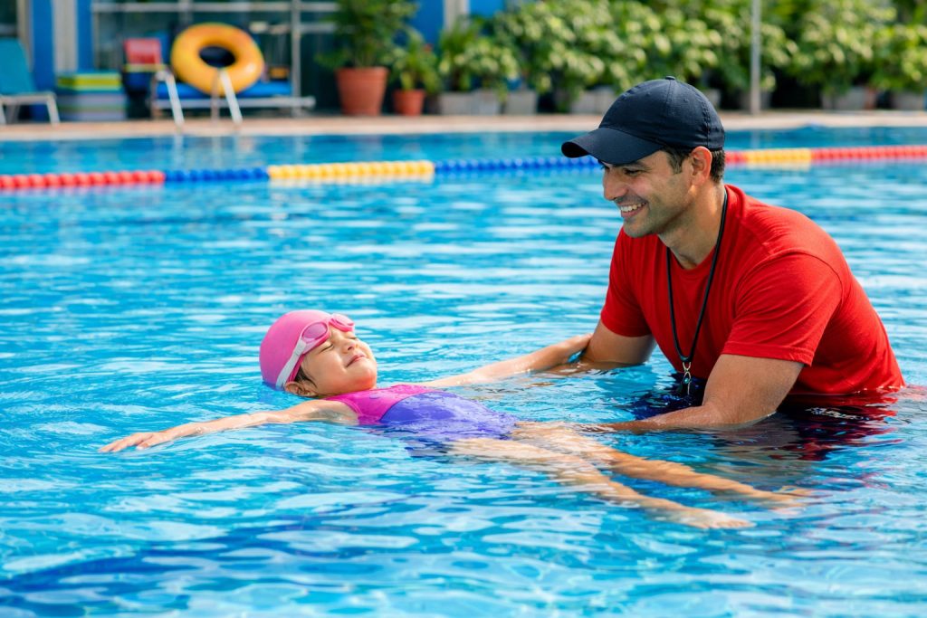 Water safety training for kids in swimming classes in Vijayawada. Swimming Classes in Vijayawada.