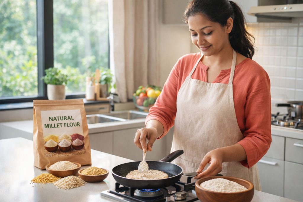 natural millet flour, 