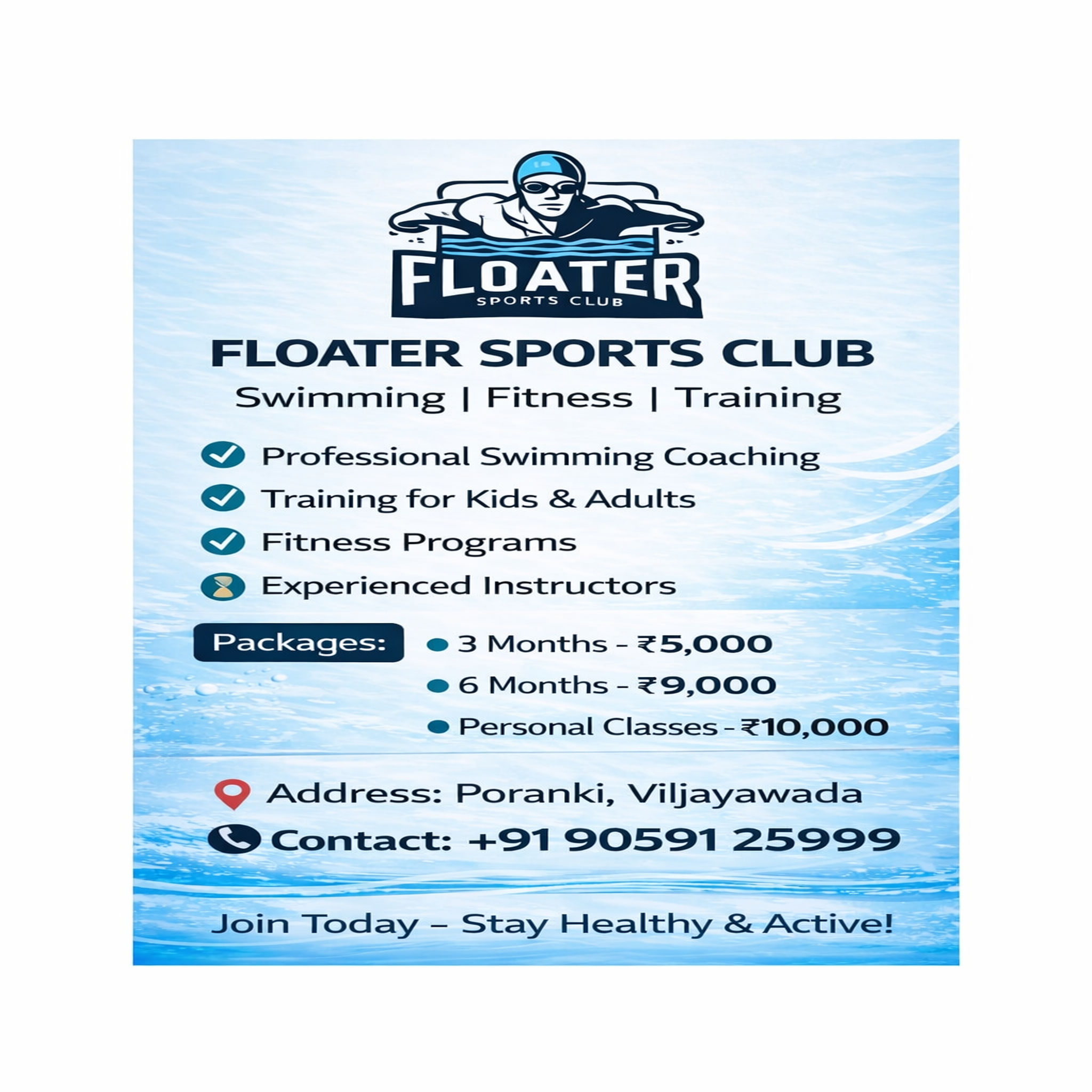 Swimming Classes in Vijayawada | Professional Coaching for Kids & Adults