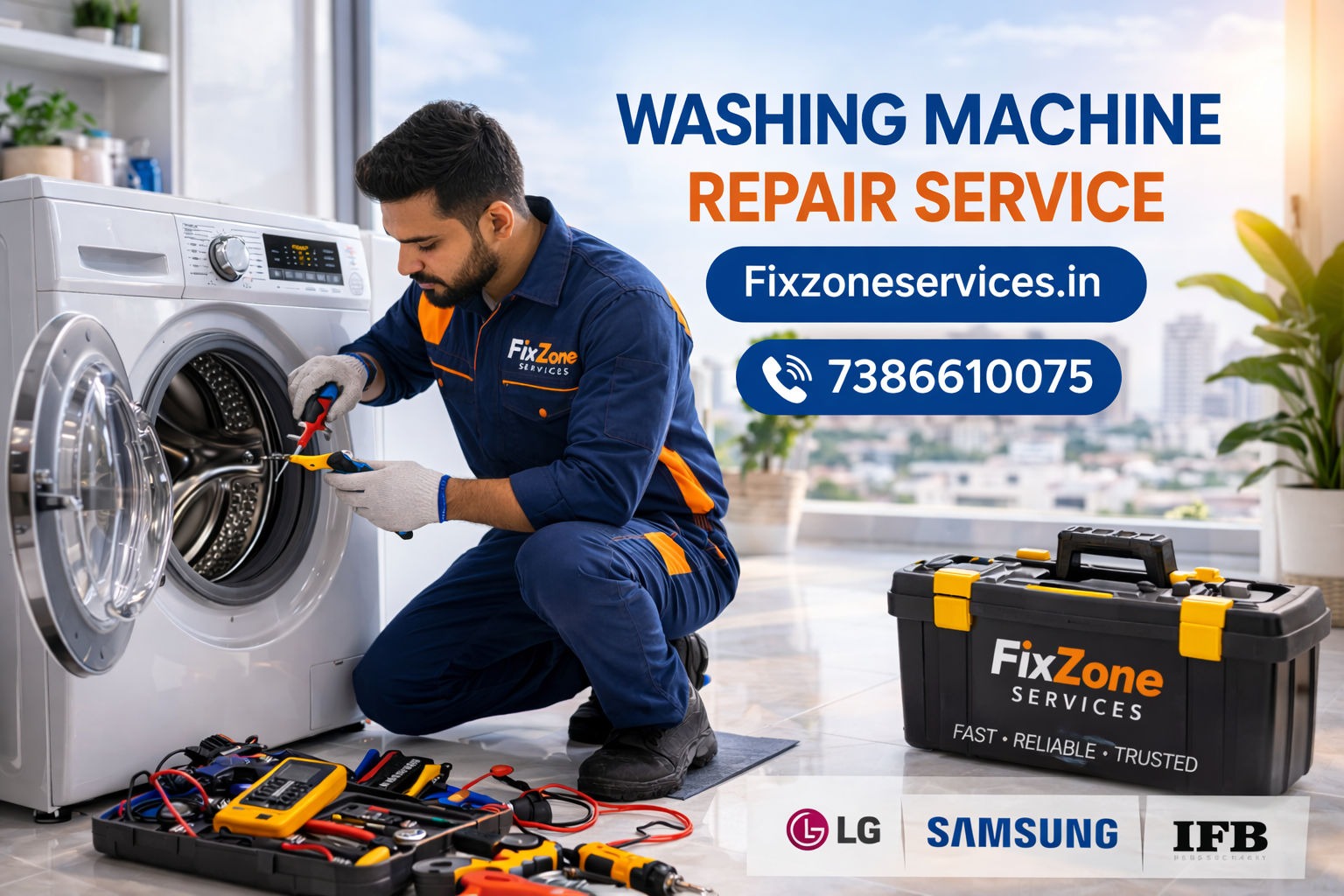 Professional Washing Machine Repair in Hyderabad | FixZone Services – Same Day Doorstep Support